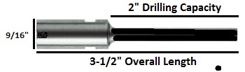 Baum / Nygren Teflon Coated 1/4" Drill Bit 2.1" Drilling Capacity
